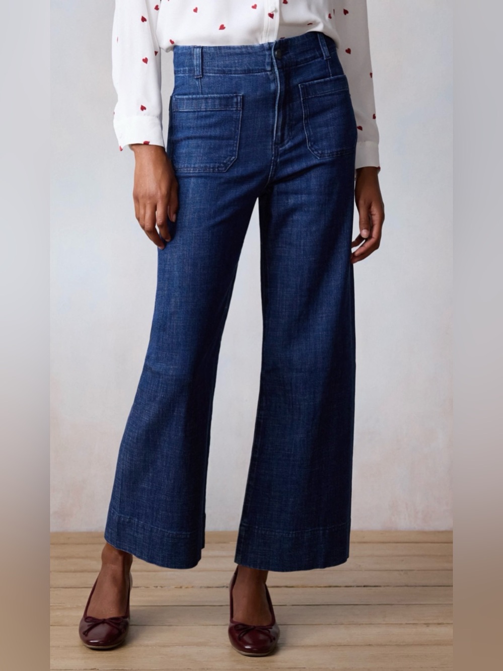 LC Lauren Conrad Super High-Rise Wildflower Wide Leg Cropped Pants